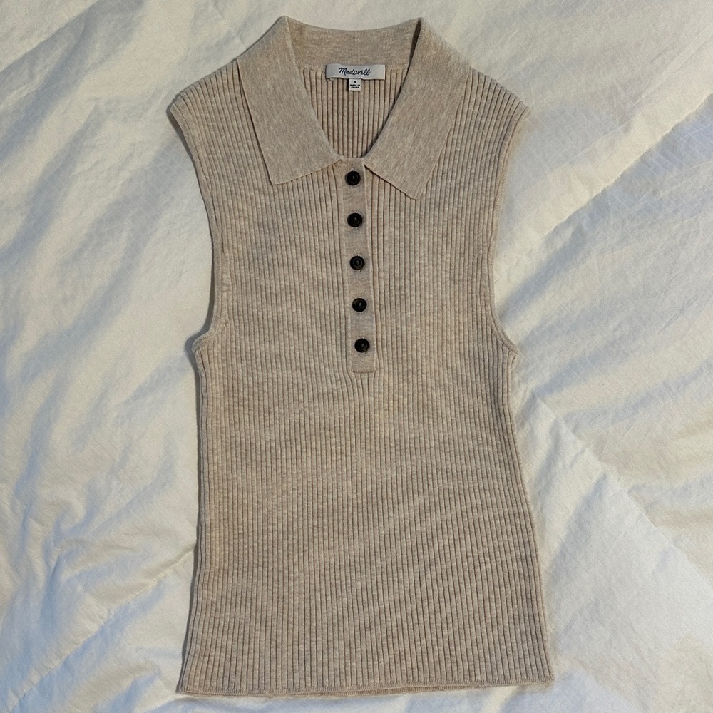Madewell NEW Beige Ribbed Sweater